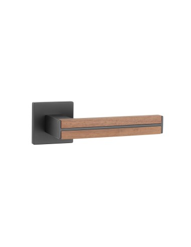 KLAMKA APRILE IMPERATA ROZETA Q SLIM 7MM BK/WALNUT WOOD - CZARNY MATOWY / DREWNO ORZECHOWE