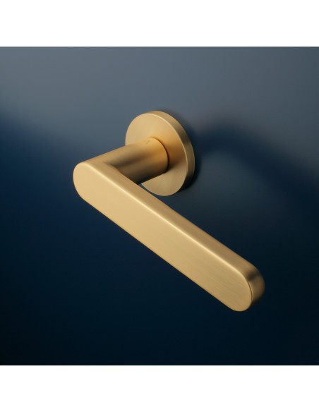 KLAMKA APRILE ALORA ROZETA R SLIM 7MM KG - ZŁOTY MATOWY