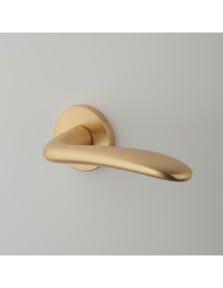 KLAMKA APRILE AMBROSIA ROZETA R SLIM 7MM KG - ZŁOTY MATOWY