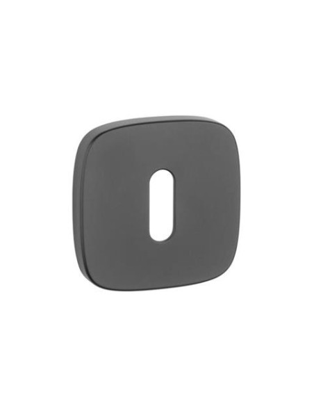 KLAMKA APRILE DAVIDIA ROZETA QR SLIM 7MM BK/BLACK LEATHER - CZARNY MATOWY / CZARNA SKÓRA