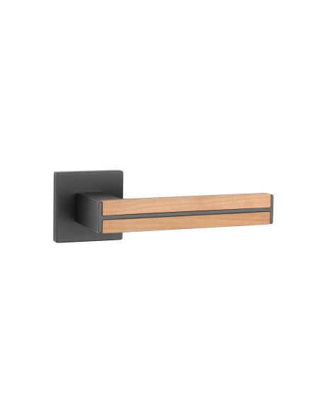 KLAMKA APRILE IMPERATA ROZETA Q SLIM 7MM BK/OAK WOOD - CZARNY MATOWY / DREWNO DĘBOWE