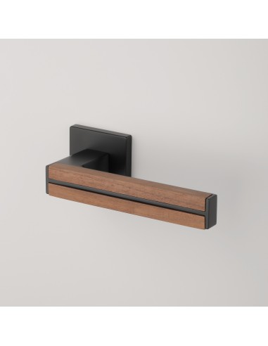 KLAMKA APRILE IMPERATA ROZETA Q SLIM 7MM BK/WALNUT WOOD - CZARNY MATOWY / DREWNO ORZECHOWE