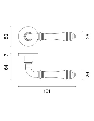 KLAMKA APRILE CAMELIA ROZETA R SLIM 7MM LG - ZŁOTY POLEROWANY