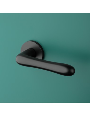 KLAMKA APRILE CYNIA ROZETA R SLIM 7MM BLACK - CZARNY MATOWY