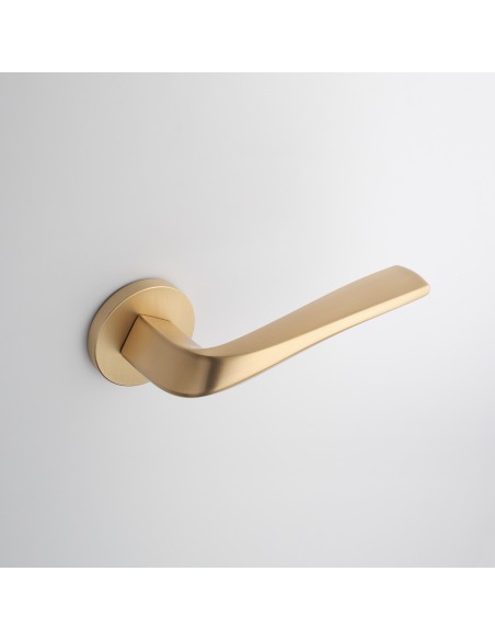 KLAMKA APRILE DALIA ROZETA R SLIM 7MM KG - ZŁOTY MATOWY