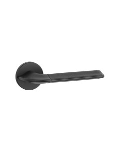 KLAMKA APRILE DETAZIA ROZETA R SLIM 7MM BK / BLACK LEATHER - CZARNY MATOWY / CZARNA SKÓRA 2