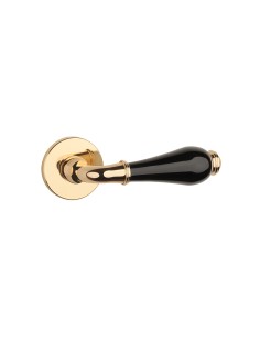 KLAMKA APRILE DIANELLA ROZETA R SLIM 7MM LG/ BLACK CERAMICS - ZŁOTY POLEROWANY / CZARNA CERAMIKA 2