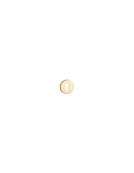 KLAMKA APRILE EGERIA ROZETA R SLIM 7MM LG / BLACK LEATHER - ZŁOTY POLEROWANY / BRĄZOWA SKÓRA