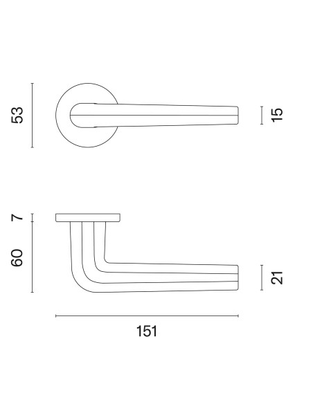 KLAMKA APRILE FUNKIA ROZETA R SLIM 7MM CP - CHROM POLEROWANY