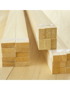 KANTÓWKA STRUGANA Z ŻÓŁTEGO DREWNA EGZOTYCZNEGO 10 × 10 MM