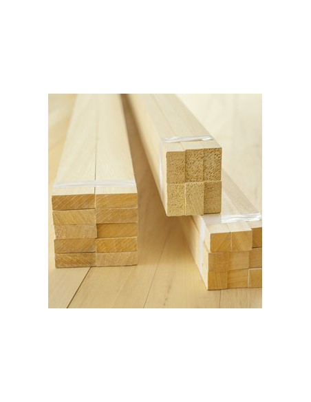 KANTÓWKA STRUGANA Z ŻÓŁTEGO DREWNA EGZOTYCZNEGO 10 × 10 MM