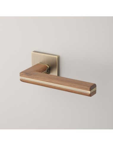 KLAMKA APRILE CYRILLA ROZETA Q SLIM 7MM ABM / BLACK WALNUT WOOD - ANTYCZNY MOSIĄDZ / DREWNO CZARNY ORZECH