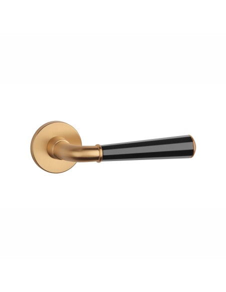 KLAMKA APRILE MARIGOLD ROZETA R SLIM 7MM DUOCOLOR KG/BK/KG - ZŁOTY MATOWY / CZARNY MATOWY
