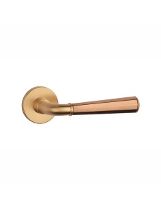 KLAMKA APRILE MARIGOLD ROZETA R SLIM 7MM DUOCOLOR KG/PN/KG - ZŁOTY MATOWY / MIEDZIANY PVD