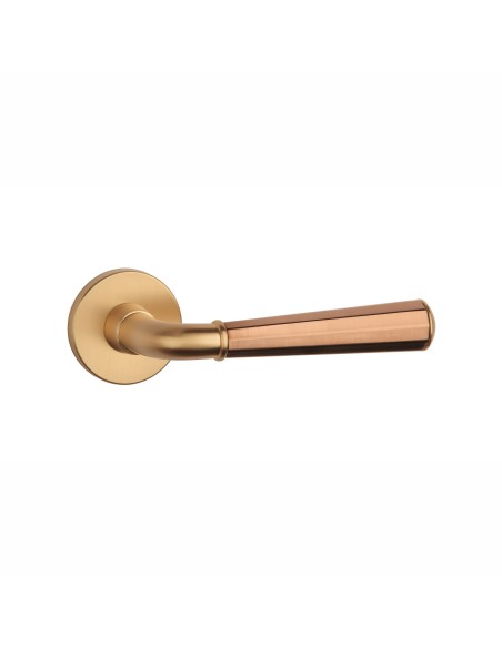 KLAMKA APRILE MARIGOLD ROZETA R SLIM 7MM DUOCOLOR KG/PN/KG - ZŁOTY MATOWY / MIEDZIANY PVD