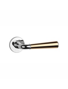KLAMKA APRILE MARIGOLD ROZETA R SLIM 7MM DUOCOLOR LC/LG/LC - CHROM POLEROWANY / ZŁOTY POLEROWANY