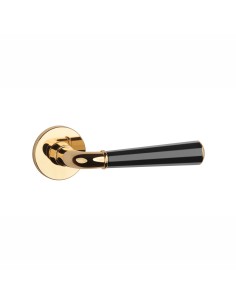 KLAMKA APRILE MARIGOLD ROZETA R SLIM 7MM DUOCOLOR LG/BK/LG - ZŁOTY POLEROWANY / CZARNY MATOWY