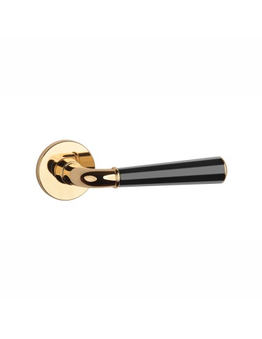 KLAMKA APRILE MARIGOLD ROZETA R SLIM 7MM DUOCOLOR LG/BK/LG - ZŁOTY POLEROWANY / CZARNY MATOWY