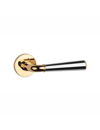 KLAMKA APRILE MARIGOLD ROZETA R SLIM 7MM DUOCOLOR LG/LC/LG - ZŁOTY POLEROWANY / CHROM POLEROWANY