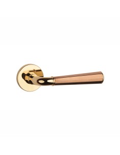 KLAMKA APRILE MARIGOLD ROZETA R SLIM 7MM DUOCOLOR LG/PN/LG - ZŁOTY POLEROWANY / MIEDZIANY PVD