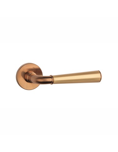 KLAMKA APRILE MARIGOLD ROZETA R SLIM 7MM DUOCOLOR PN/KG/PN - MIEDZIANY PVD / ZŁOTY MATOWY