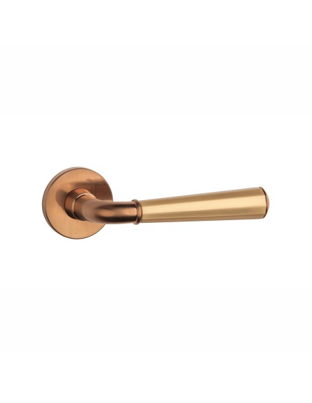 KLAMKA APRILE MARIGOLD ROZETA R SLIM 7MM DUOCOLOR PN/KG/PN - MIEDZIANY PVD / ZŁOTY MATOWY