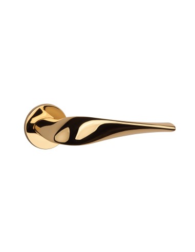 KLAMKA APRILE PETUNIA ROZETA R SUPER SLIM 5MM LG - ZŁOTY POLEROWANY
