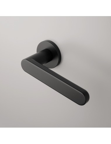 KLAMKA APRILE ALORA ROZETA R SLIM 7MM BK - CZARNY MATOWY