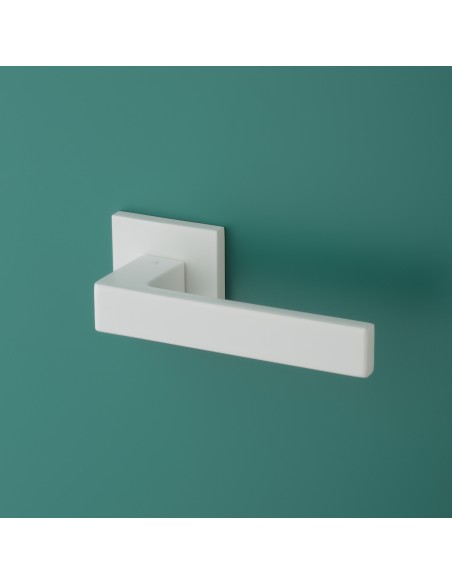 KLAMKA APRILE SULLA ROZETA Q SLIM 7MM WHITE - BIAŁY MATOWY