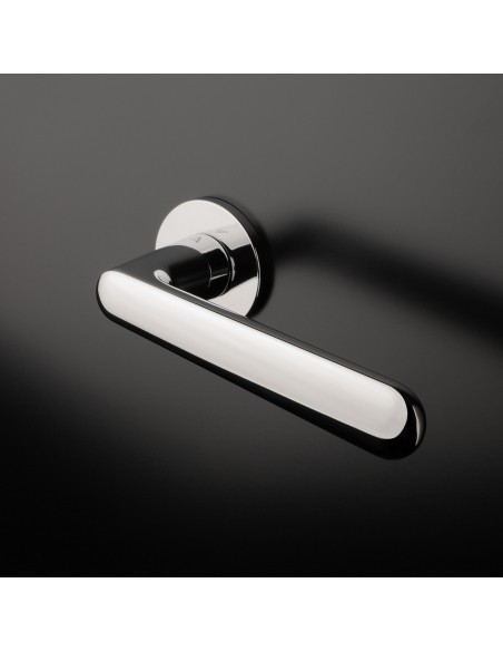 KLAMKA APRILE ARIA ROZETA R SUPER SLIM 5MM LC - CHROM POLEROWANY