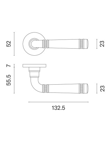 KLAMKA APRILE BERULA ROZETA R SLIM 7MM LG - ZŁOTY POLEROWANY