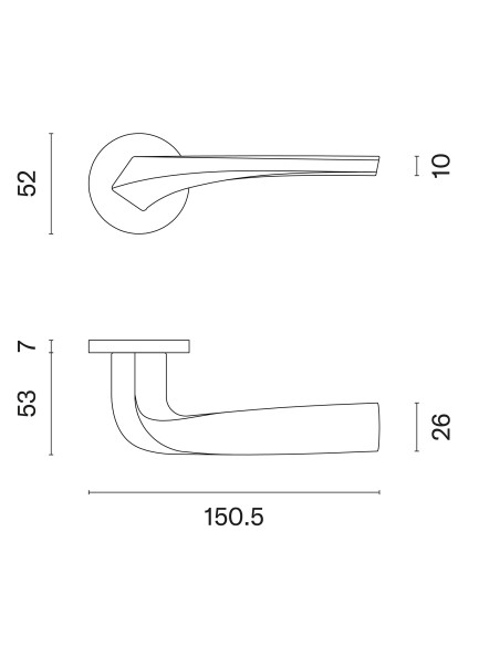 KLAMKA APRILE DALIA ROZETA R SLIM 7MM PN PVD - MIEDZIANY PVD