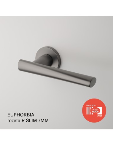 KLAMKA APRILE EUPHORBIA ROZETA R SLIM 7MM GYM - GRAFIT