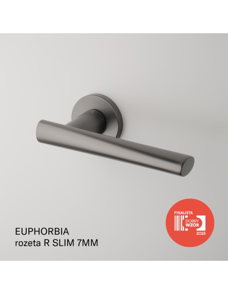 KLAMKA APRILE EUPHORBIA ROZETA R SLIM 7MM GYM - GRAFIT