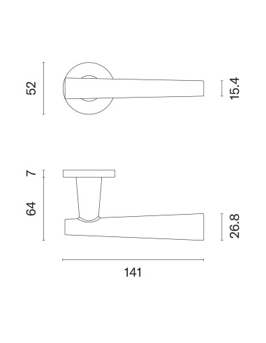 KLAMKA APRILE EUPHORBIA ROZETA R SLIM 7MM GYM - GRAFIT