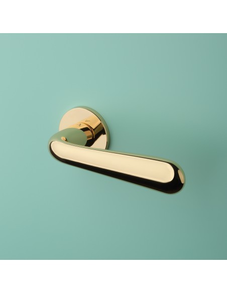 KLAMKA APRILE GARDENIA ROZETA R SUPER SLIM 5MM LG - ZŁOTY POLEROWANY