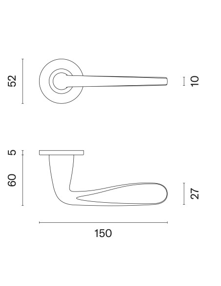 KLAMKA APRILE HIACYNTA ROZETA R SUPER SLIM 5MM PN PVD - MIEDZIANY PVD