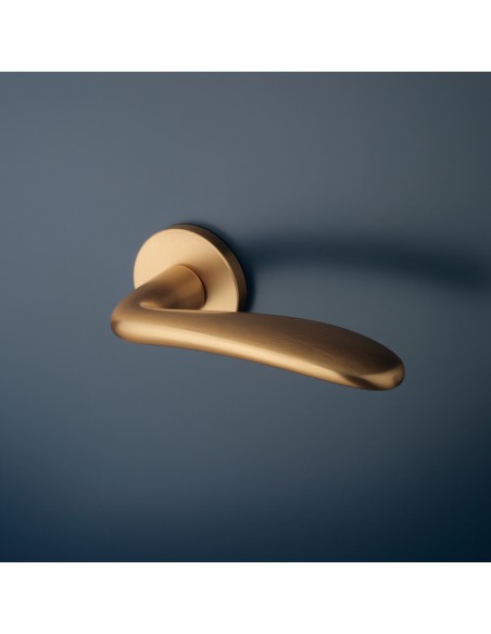KLAMKA APRILE AMBROSIA ROZETA R SLIM 7MM KG - ZŁOTY MATOWY