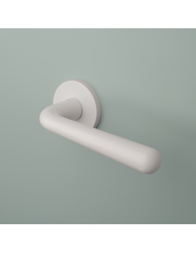 KLAMKA APRILE IRGA ROZETA R SLIM 7MM WHITE - BIAŁY MATOWY