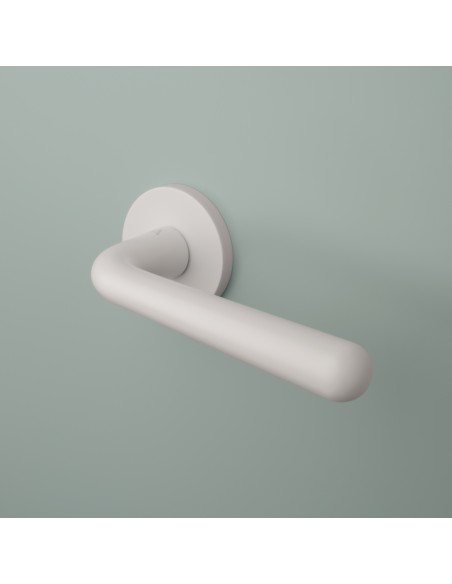 KLAMKA APRILE IRGA ROZETA R SLIM 7MM WHITE - BIAŁY MATOWY
