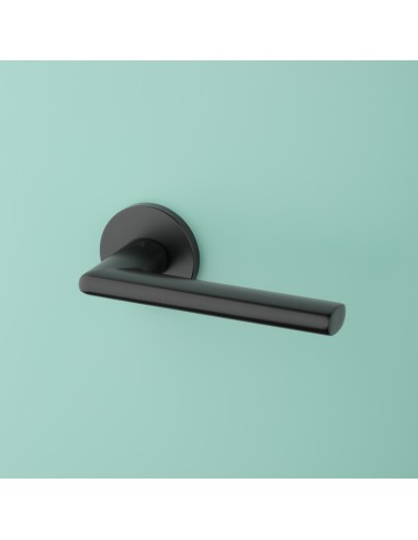 KLAMKA APRILE KALMIA ROZETA R SLIM 7MM BLACK - CZARNY MATOWY