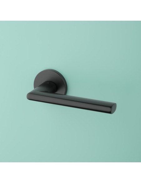 KLAMKA APRILE KALMIA ROZETA R SLIM 7MM BLACK - CZARNY MATOWY