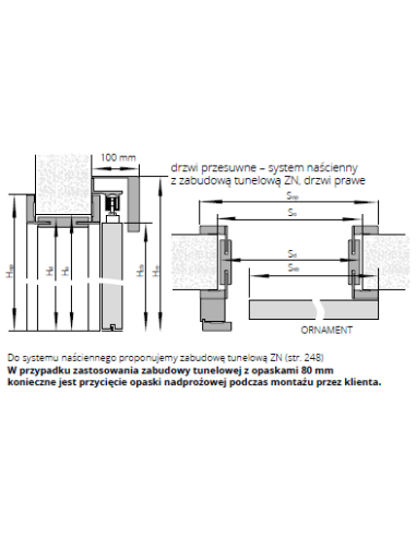 Drzwi przesuwne naścienne - kolekcja: Informacja techniczna producenta
