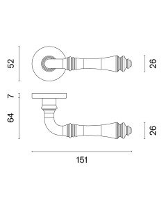 Klamka APRILE CAMELIA ROZETA R SLIM 7MM LG - złoty polerowany - CAMELIA_R_7S_LG 2