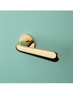 Klamka APRILE GARDENIA ROZETA R SUPER SLIM 5MM LG - złoty polerowany - B2B GARDENIA R 5S LG 2