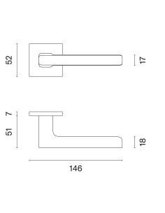 Klamka APRILE PEA ROZETA Q SLIM 7MM LC - chrom polerowany - B2B PEA Q 7S LC 2