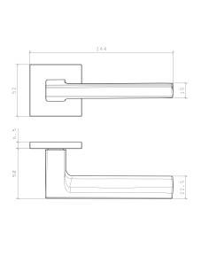 KLAMKA STILE OGA ROZETA Q SLIM 7MM MSB - TYTAN 2