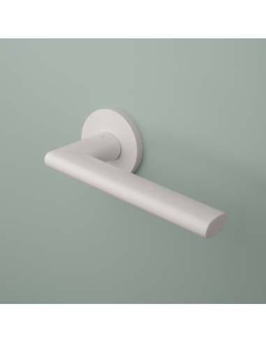 KLAMKA APRILE KALMIA ROZETA R SLIM 7MM WHITE - BIAŁY MATOWY