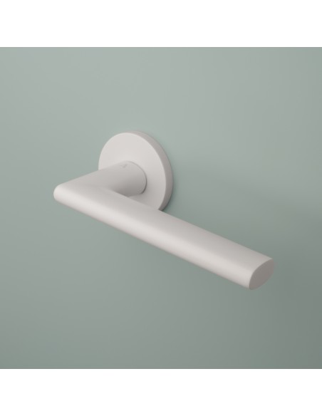KLAMKA APRILE KALMIA ROZETA R SLIM 7MM WHITE - BIAŁY MATOWY