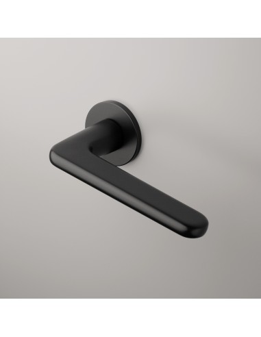 KLAMKA APRILE LIRA ROZETA R SUPER SLIM 5MM BK - CZARNY MATOWY